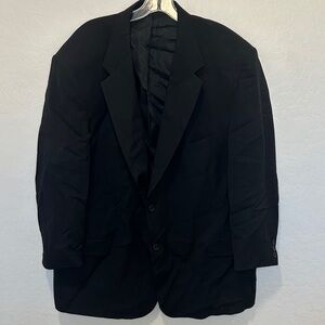 Evan Picone Men's Black suit Blazer Formal Jacket 50R 45W 100% pure wool single